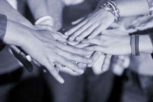 close up of people hands on top